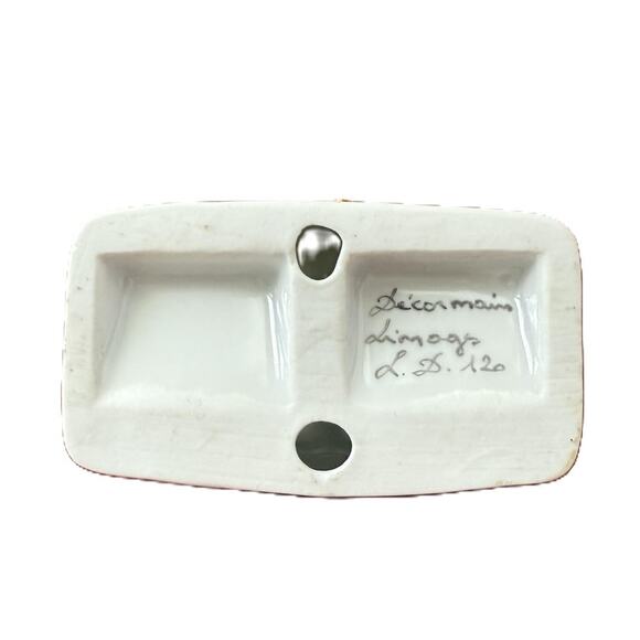 Vintage Limoges Hand-Painted Porcelain Stamp/Trinket Box – Dual Compartment - Picture 5 of 9